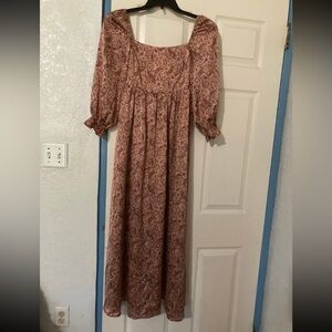 Pink empire waist dress